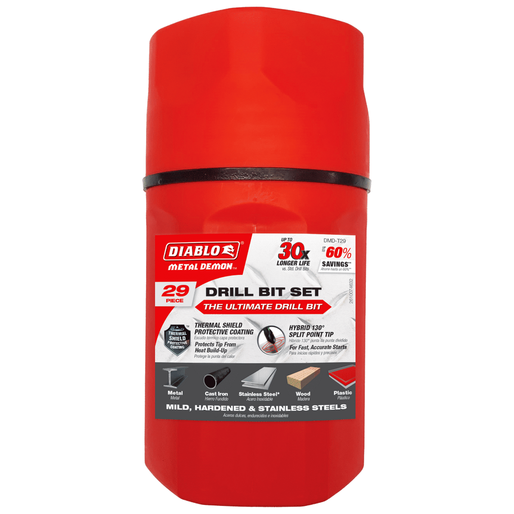Diablo DMD-T29 Metal Demon 29-Piece Drill Bits Set for Mild, Hardened and Stainless Steels